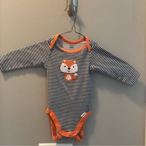 Gerber Striped Baby Bodysuit with Fox - Orange and Black